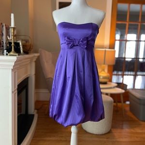 Purple Y2K Bow Mini Dress